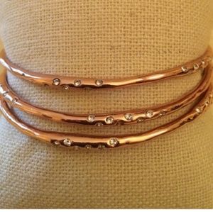 Stella and Dot Rose Gold Rhea Bangles
